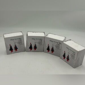 4 Department 56 Village Accessory-Picket Lane Potted Evergreens (set of 2).